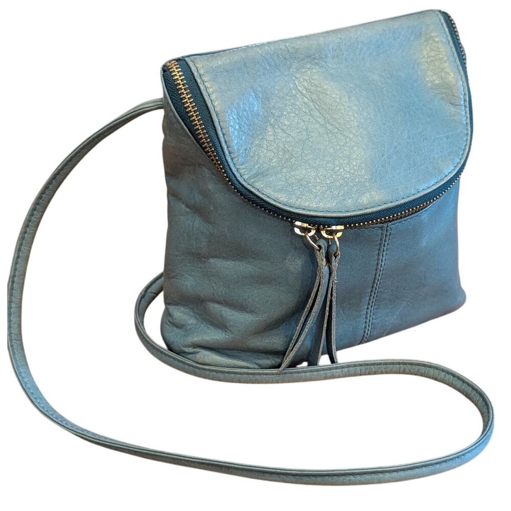 Osgoode Marley Blue Small Leather Crossbody Purse Shoulder Bag